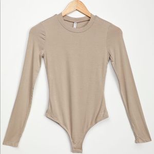 Lulus Basics Taupe Bodysuit